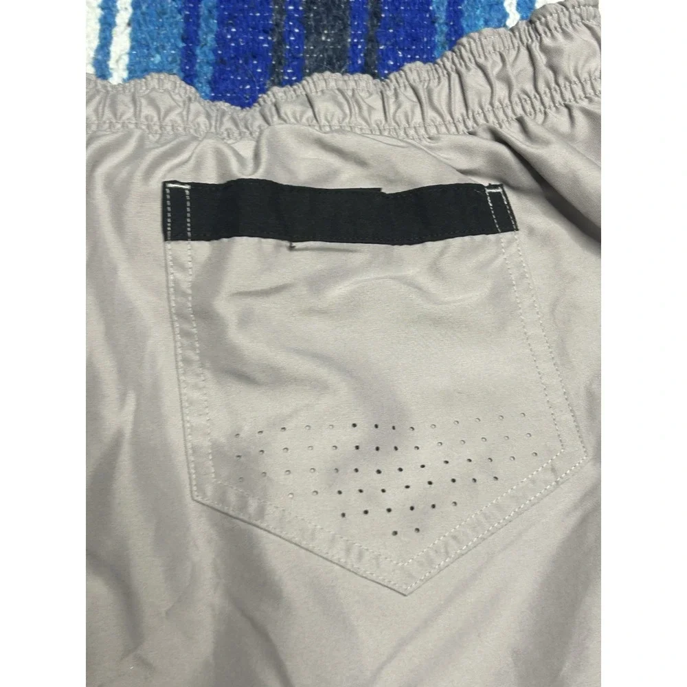 Nike Swim Trunks Mens 3XL Gray Black Swoosh Mesh Lined Drawstring Shorts